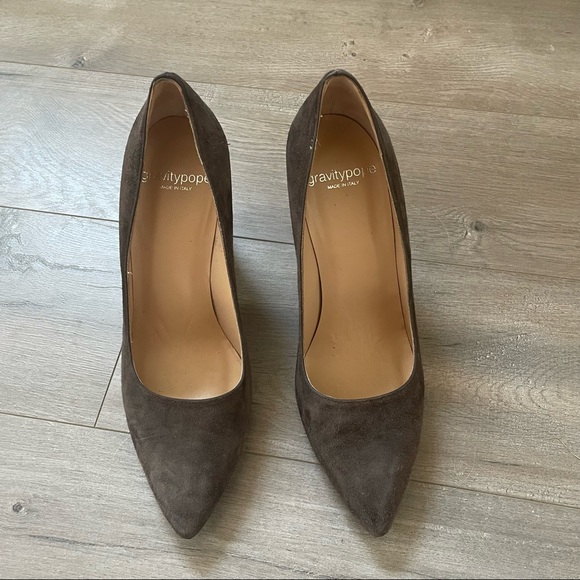 GRAVITY POPE 8.5-9 Brown Suede Block Heel Pumps ITALIAN MADE - Picture 9 of 9
